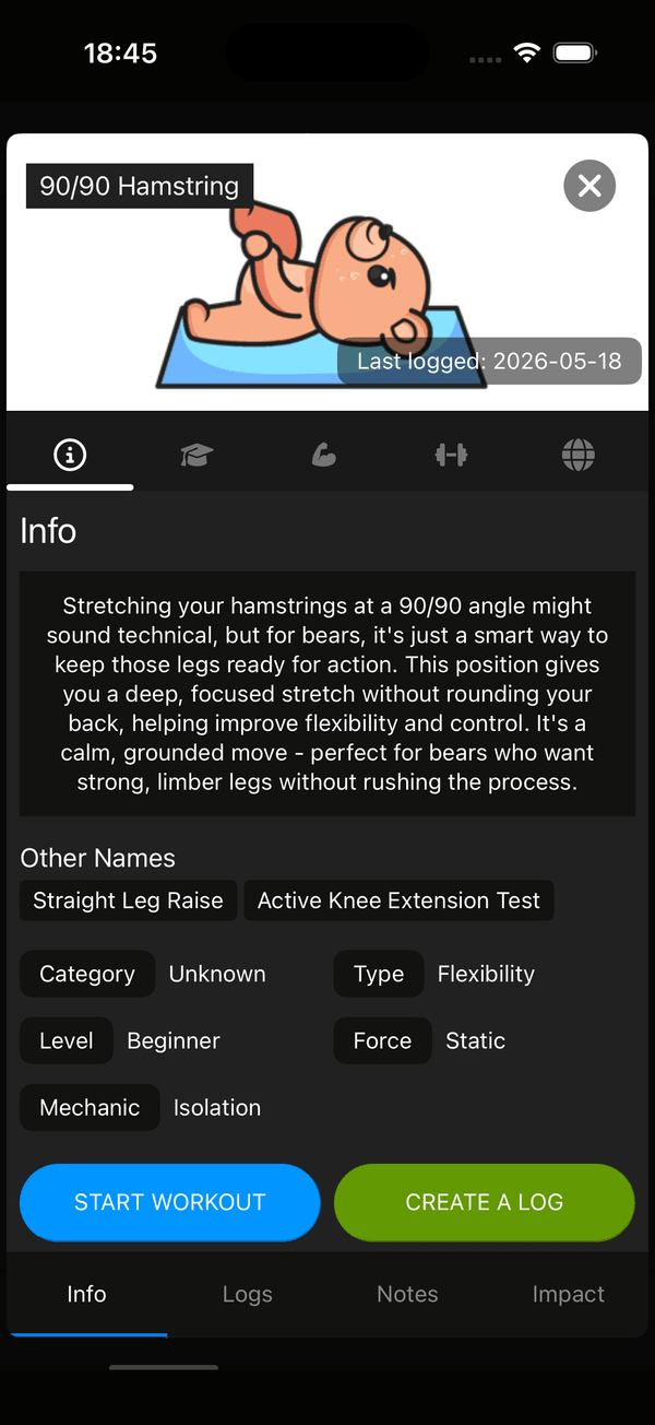 Exercise detail with bear illustration